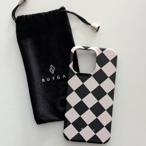 Burga Black and Pink Checkered Phone Case